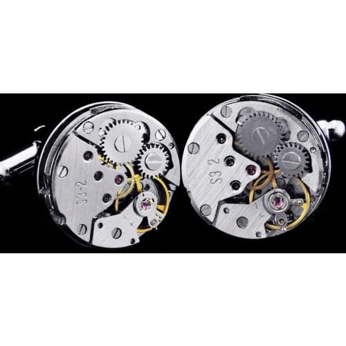 Limited Edition High quality metal New Mechanical Watch Core cufflink mens + Free Shipping !!! metal buttons