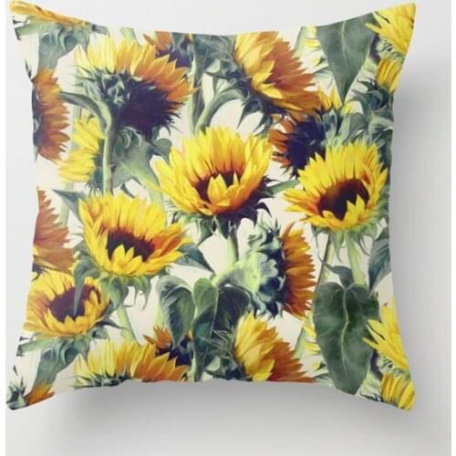 Sunflowers Forever Decorative Pillowcases Cotton Linen Throw Pillow Case Home Sofa Decor Pillowcase