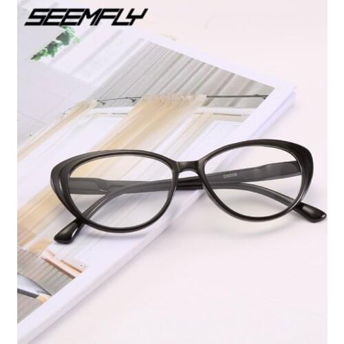 Seemfly Cat Eye Reading Glasses Women Presbyopic Hyperopia Eyeglasses Flat Mirror Goggle Unisex Eyewear 0 +1.0 1.5 2.0 To +4.0