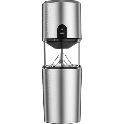 Silver Coffee Grinder Mini Stainless Steel Electric Portable Rechargeable Grinder Conical Coffe Bean Mill Kitchen Tool Grinders