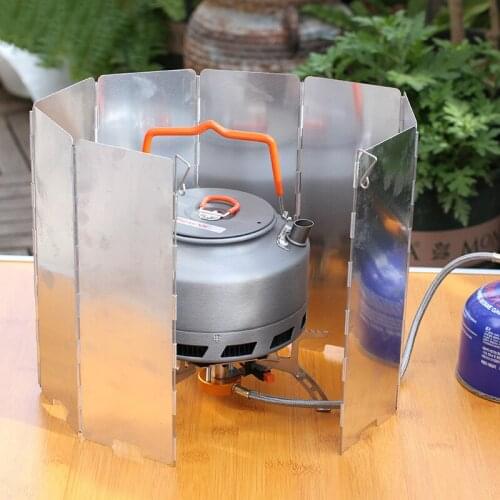 8-16 Plates Foldable Aluminum Outdoor Stove Wind Shield Gas Burner Windshield Wind Protector Picnic Camping Stove Windscreen