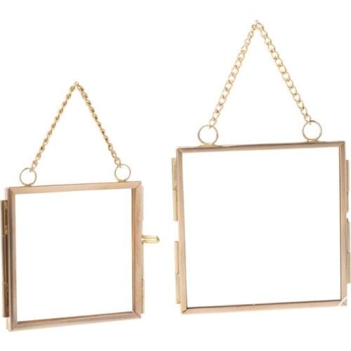 Glass Metal Photo Picture Frame DIY Hanging Flower Plant Specimen Display Holder