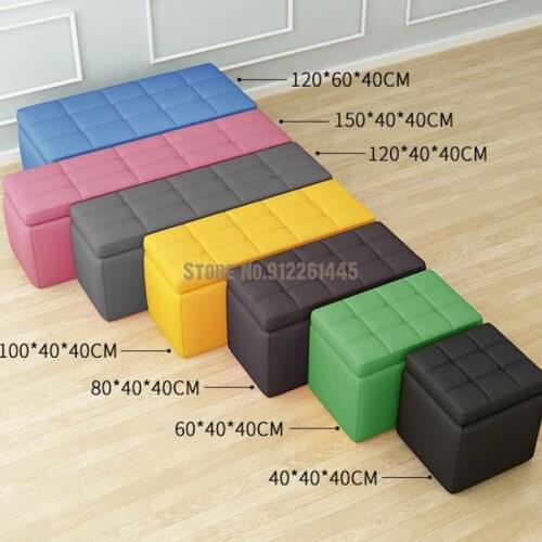 Sofa stool fitting room rectangular shoe changing stool storage cabinet at the end of the bed long small stool can sit at the do