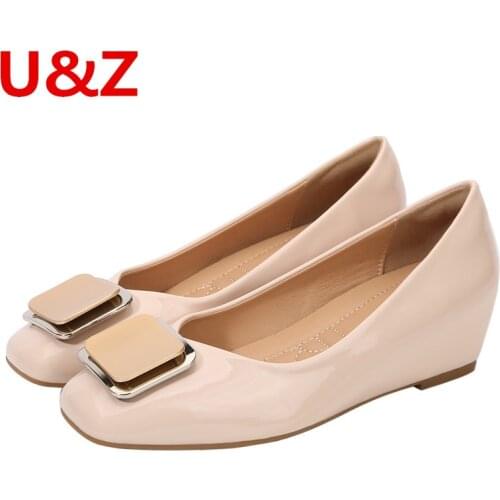 Fashion Women Pumps Formal Shoes Nappa Leather Block Heels Shoes 4.5cm Woman Square Toe Kitten Block Heels Black/Beige/Burgundy