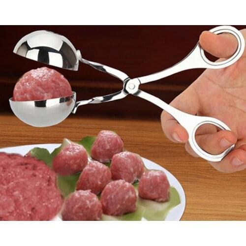 Convenient Meatball Maker Kitchen Cooking Tool Stainless Steel Meatball Tongs Rice Food Clip Fish Meat Mold Ice Cream Ball