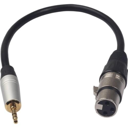 Xlr 3Pin Female To 3.5Mm 1/8 Inch Trs Male Connector Audio Adapter Cable for Mixer Amplifier Mixing Console Microphone 0.3 Meter