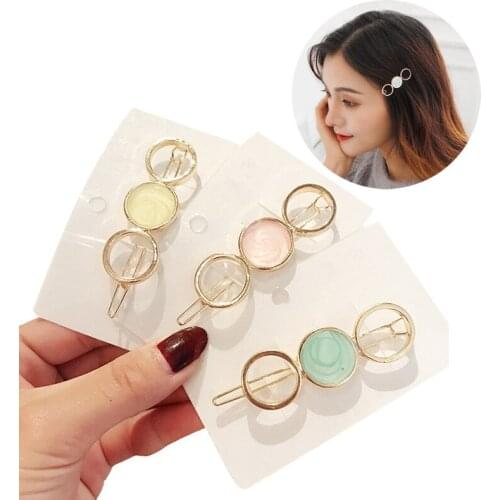 4 Style Temperament Side Hair Clip Five-pointed Star Round Clips Bangs Clip Broken Sweet Wild Hairpin Hair Styling Accessories