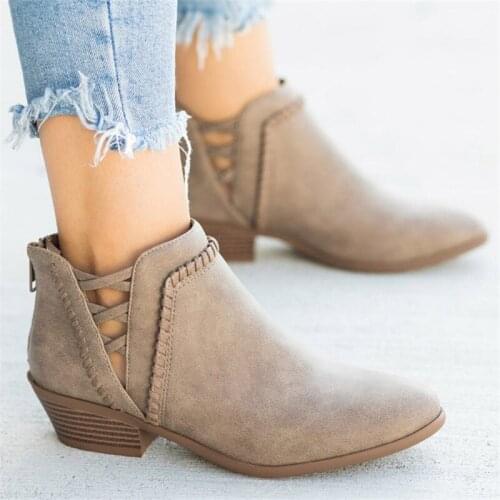 Womens Boots Retro Low Non-Slip Ankle Boots Mujer Winter Comfortable Platform Flats Ahelsea Boots Women Dropshipping