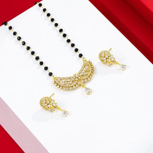 24k Gold European American Style Earrings Necklaces For Women Copper Alloy Chain Fashion Suit Vintage Jewelry 2021 Trend
