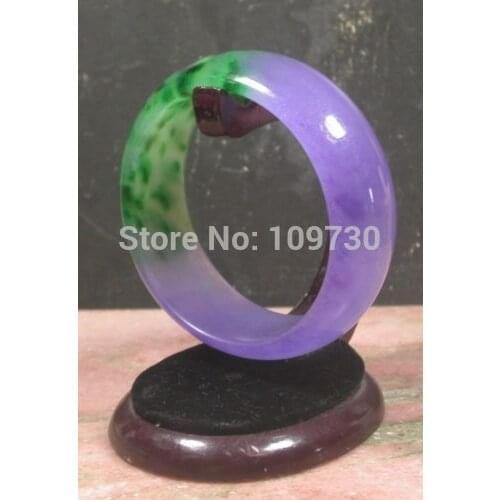 001524 CHINESE Icy Green Lavender JADE Bangle Bracelet (A0502)