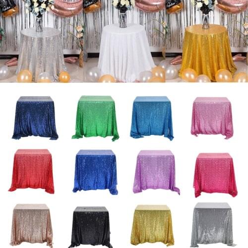 1pcs Rectangle Satin Tablecloth Table Sequin Tablecloth Wedding Party Cake Dessert Event Christmas New Year Table Cloth Decor