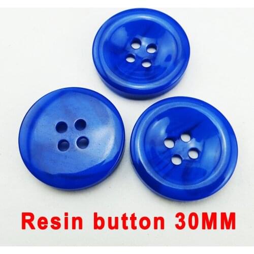 10PCS 30MM sapphire blue coat button decorative Dyed Plastic buttons for coat sewing clothes accessory R-318