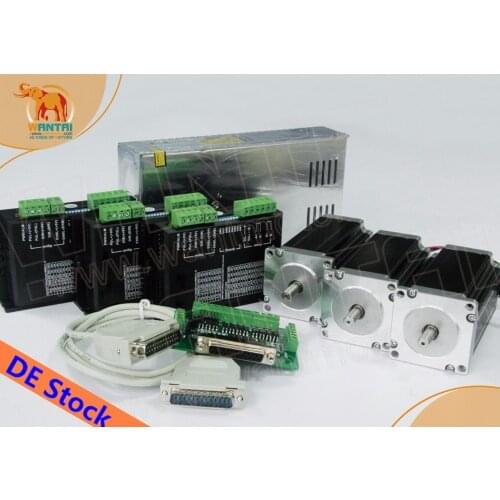 [EUFree&No Taxes]Wantai 3 Axis Nema23 Stepper Motor WT57STH115-4204B Dual shaft 428oz-in+Driver DQ542MA 4.2A Engraver Kit Plasma