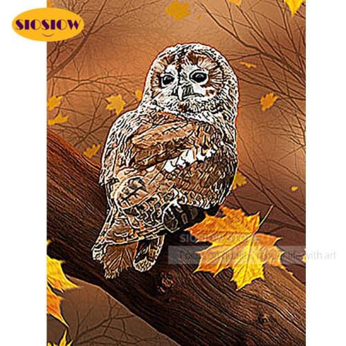 5d Diy Full Drilling Diamond Embroidery Owl Rhinestone Cross Stitch Kit Diamond Painting Owls Animal Picture Mosaic Handmade Art