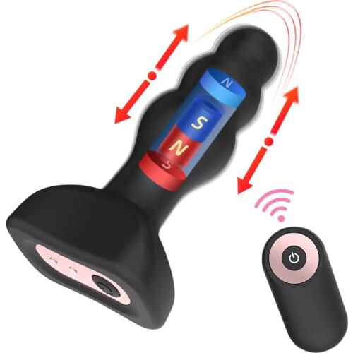 Vibrator Anal Plug Erotic Sex Toys Male Prostate Massager Anal Bead Dildo Vibrator Wireless Remote Control Thrusting Butt Plug