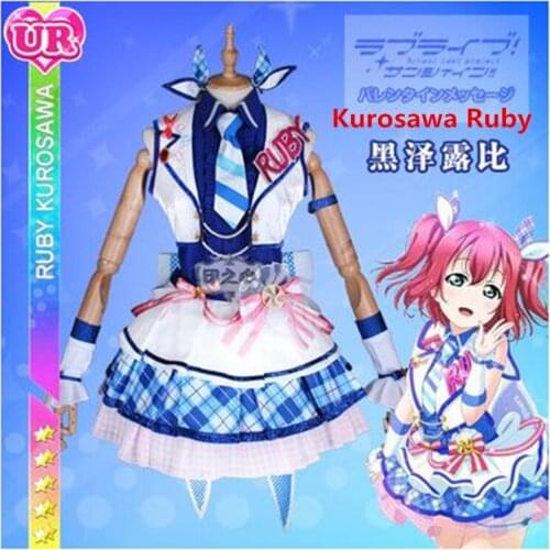 Anime Love Live Sunshine Aqours Kurosawa Ruby After School Arcade Game Uniform Cosplay Costumes Lolita Dress H