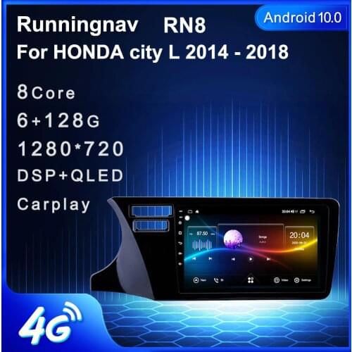 4G LTE Android 10.1 Fit Honda City 2014 2015 2016 2017 Left Hand Driving Multimedia Stereo Car DVD Player Navigation GPS Radio