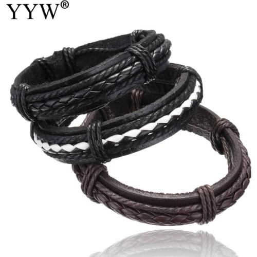 Leather Cord Bracelets for Women Bracelets & Bangles Pulseira Masculina Jewelry Charm Erkek Bileklik DIY Weave Men Bracelet