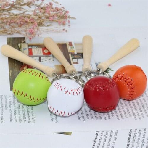 3D baseball keychain cute key ring for women baseball bat key chain key holder portachiavi chaveiro llaveros hombre bag charm