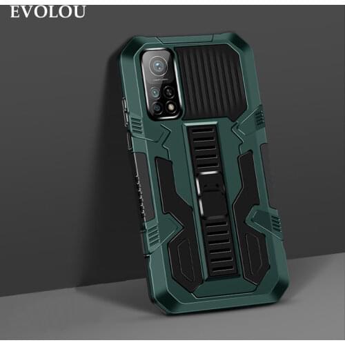 Armor Shockproof Case for Redmi Note 9T 9 Power 9A 9C Silcone PC Kickstand Stand Cover for Xiaomi POCO X3 nfc M3 Mi 10t Pro Lite