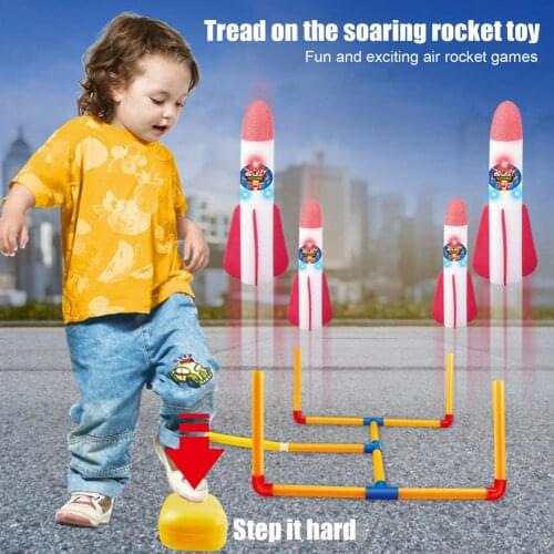 Kids Adjustable Rocket Foam Launcher Toy Air Jump Toy Outdoor Single Or Double Rocket Games Rocket Pop Up Toy Sports Toys