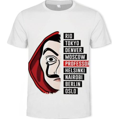 La Casa De Papel Harajuku Fashion Funny Print T-shirt Mens Short Sleeve T-shirt La Casa De Papel Fashion Street Short Sleeve