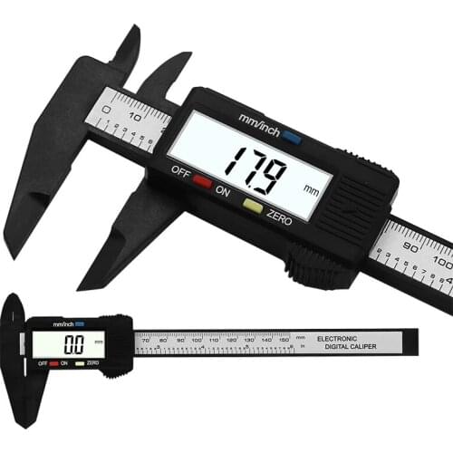 Carbon Fiber Composite 6 inch 0-150mm Vernier Digital Electronic Caliper Ruler Black Measuring Tools