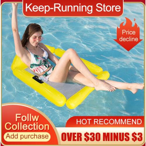 Summer Water Hammock Swimming Pool Beach Water Hammock PVC Air Mattress Lounger Floating Sleeping Cushion Inflatable Air Bed