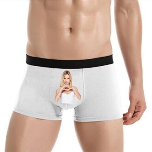 Mens Funny Boxer Custom Face Property Of Your print Name Valentines Day shorts Wedding husband briefs Fine Arse underwear gift