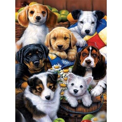 Animal Dog Rottweiler DIY 11CT Embroidery Cross Stitch Kits Craft Needlework Set Printed Canvas Cotton Thread Home Sale
