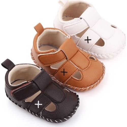 Soft Sole Baby Boys Shoes New Summer Newborn PU First Walkers Non-slip Infants Casual Shoes