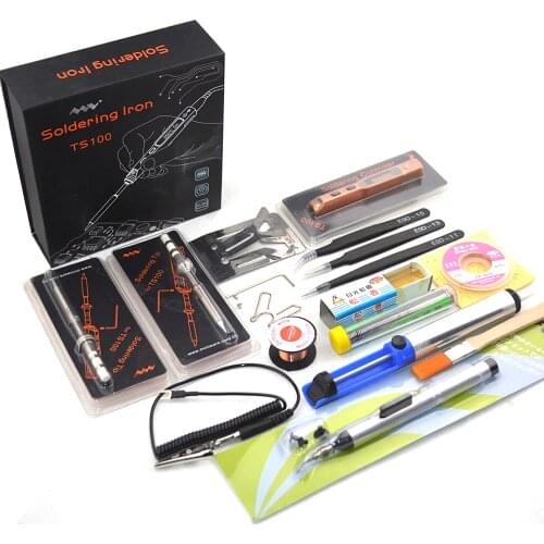 Full Set Intelligent Programmable Electric Soldering Iron Digital LCD TS100 Mini Soldering Iron Control Terminal BC2+I/K+I/D24+I
