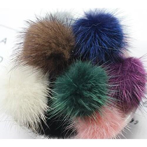 10pcs DIY Pompon 4cm Mink Pompoms Fur balls for Sewing On knitted Hats keychain scarf shoes fur pom pom DIY Crafts Accessories