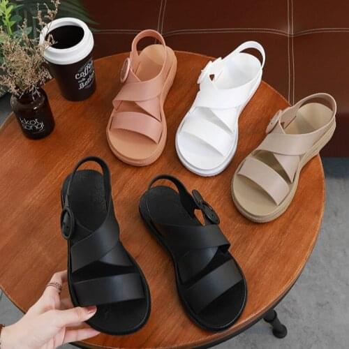 PVC Sandals Shoes Women Summer Casaul Shoes 2020 New Plastic Rome Platform Sandals For Women White Shoes Jelly Sandals