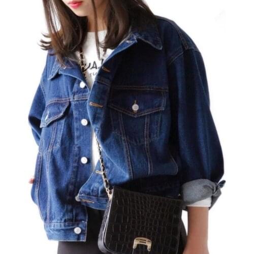 Blue Slim Fit Short Coat Denim Jacket Hole Womens Clothing Korean Fashion Students Slim Wild Denim Jacket