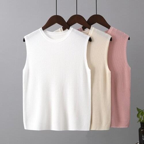 SINGREINY Women Kntted Tank Tops Korean Sleeveless O Neck Solid Elastic Slim Vest Summer Casual Fashion Streetwear Tank Tops
