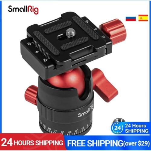 SmallRig Aluminum Panoramic Ball Head holds up to 5kg With 1/4” to 3/8” screw adapter 3034