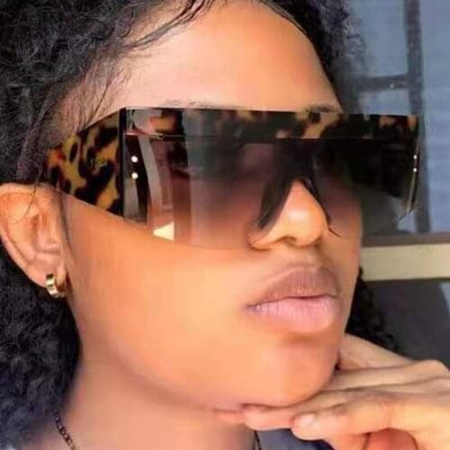 2021 Trendy Square One-Piece Goggle Fashion Retro Windproof Big Frame Sun Glasses Luxury Brand Designer Eyewear UV400