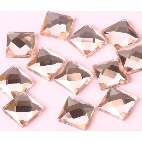 2018 Super shining Champagne color square flat back glass crystal rhinestones for DIY mobile phone shell nail art and Decoration
