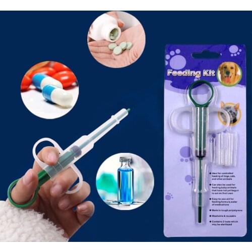 Dog Puppy Cat Tablet Medicine Capsules Liquid Feeding Syringe Pet Pusher Shooter Pills Feeder Medical Dispenser Tool Pet Supply