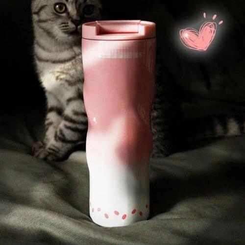 304 stainless steel thermos cup spiral cup Cherry Blossom fashion gradient color water cup car cup