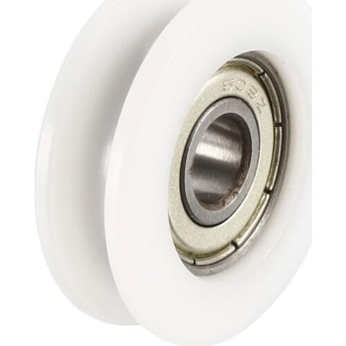Uxcell V Groove Guide Bearing Pulley Rail Ball Wheel White 8x50x12mm 4pcs White-2.5mm 4pcs