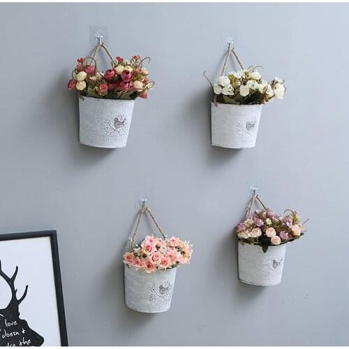 Plant Hanger Wall & Ceiling Planters Holder Metal Metal Fence Planters Holder Metal Hanging Pots Basket Minimalist Garden