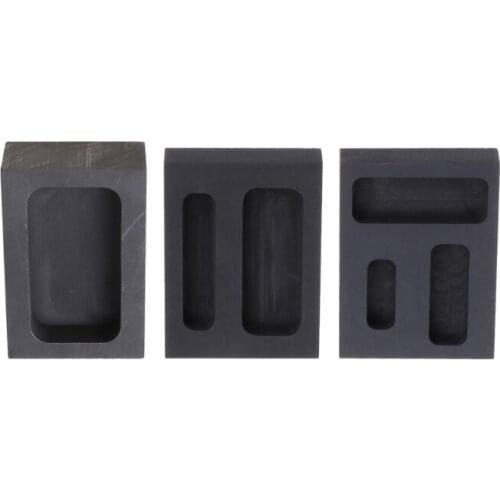 Gold Crucible Graphite Ingot Melting Metal Bar Mold Casting Refining Scrap Tool