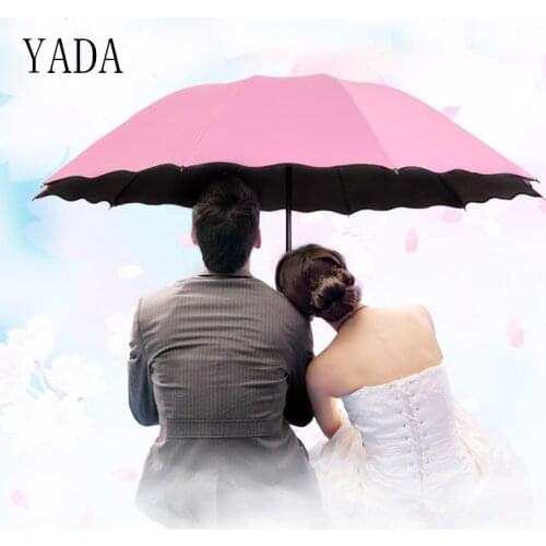 YADA Brand INS Creative Flower Umbrella Parasol UV Rainy Three Folding Umbrellas For Women Men UV Windproof Umbrellas YD200032