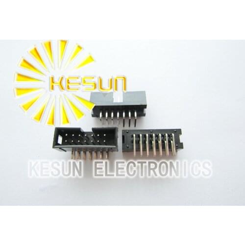 100PCS/LOT Right Angle DC3-14P 2.54mm 14P 14Pin Male Box Header