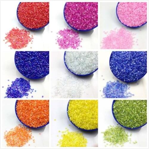 16g 1000pcs 2*3mm Colorful AB Transparent Tube Loose Spacer Cezch Glass Seed Beads Handmade Jewelry Make DIY Garment Bead ABT23M