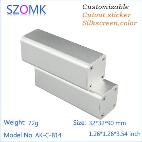 2 pcs, 32*32*90mm free shipping china market of electronics aluminum enclosure diy control box hot sales szomk aluminum case