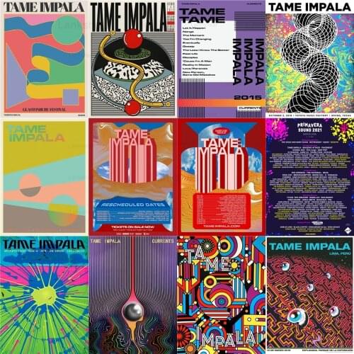 Canvas Painting Abstract Tame Impala Psychedelic Poster and Prints Rock Music Band Tour Wall Art Pictures Living Room Home Decor