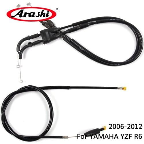 Arashi Motorcycle Throttle Line Clutch Cable Steel Wire Brake Cables Set For YAMAHA YZF R6 YZF-R6 YZFR6 2006-2012 2011 2010 2009